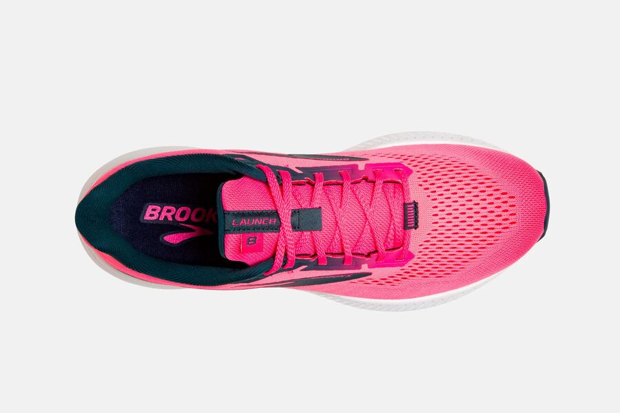 Brooks Running Shoes - Launch 8 Road Womens - Pink/Navy - WKS-432801